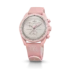 MoonSwatch Açık Pembe/Beyaz Kauçuk
